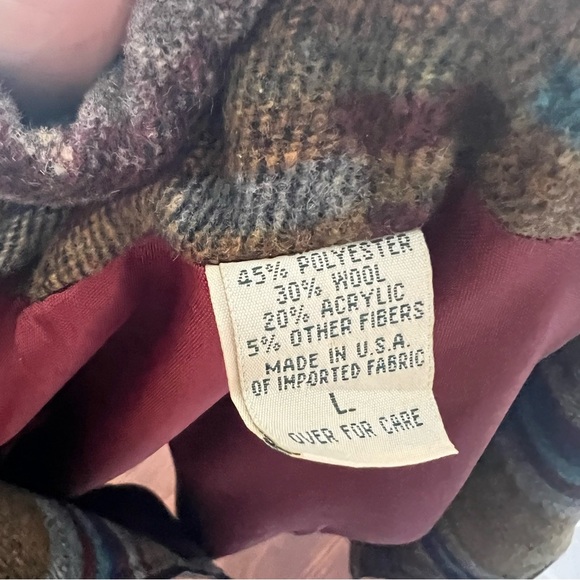 Vintage Western Wool Blend Coat Tribal Southwest Jacket - Picture 9 of 9